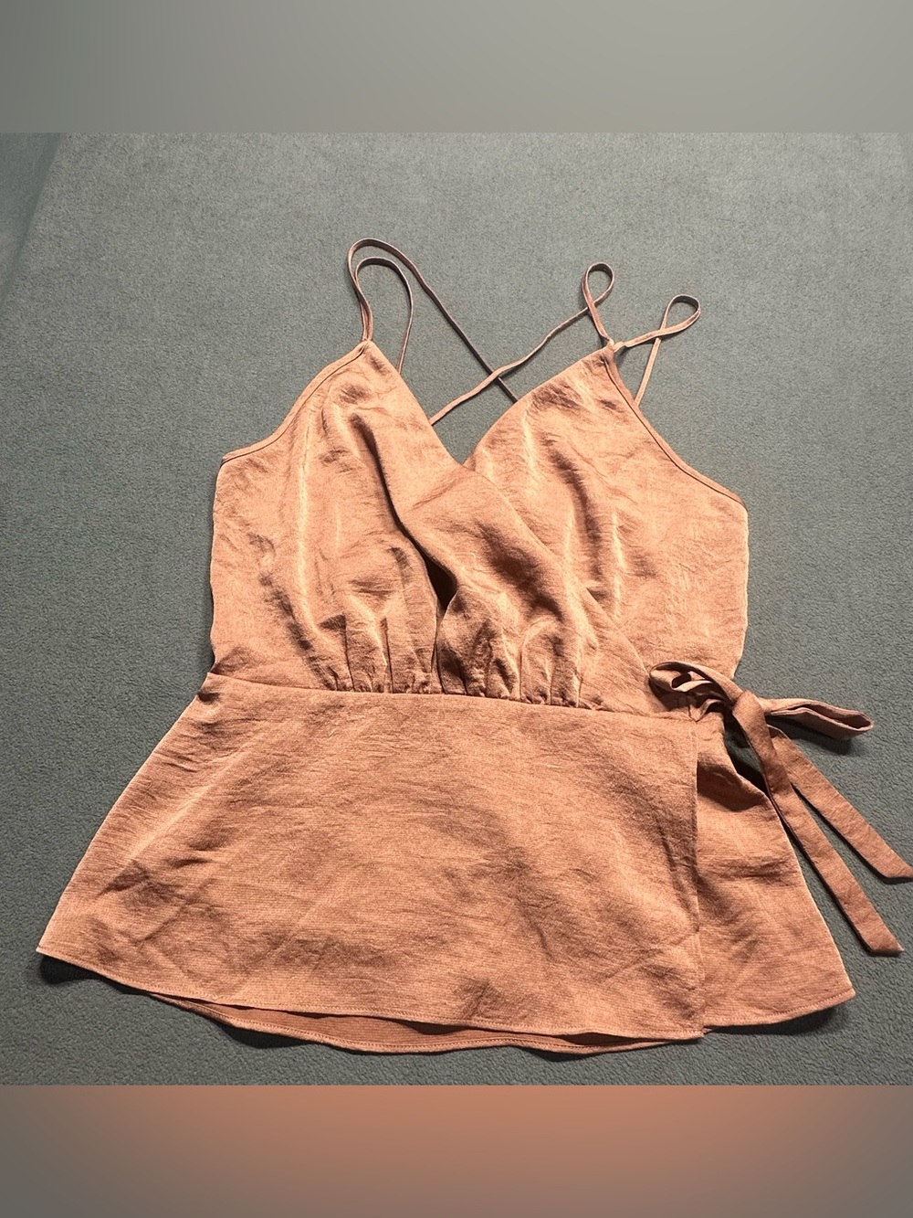 Express Rust-Peach Wrap Camisole with Side Tie